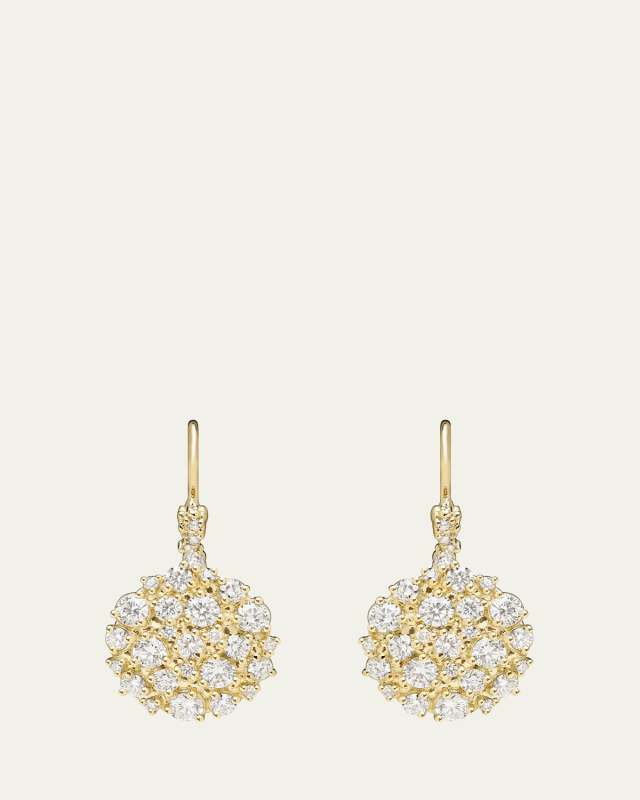 Confetti 18K Yellow Gold Diamond Wire Earrings, 13mm